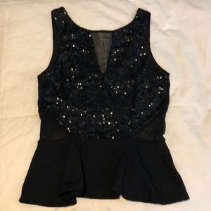 Bebe black sleeve-less top